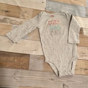Carter's Gray Striped Cozy Bodysuit